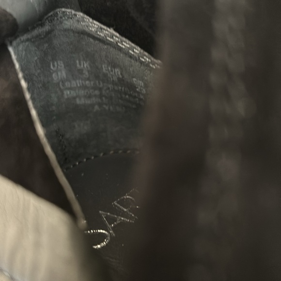 NWOB Franco Sarto A-Yeni Black Suede Stacked Heel Ankle Boots $170 size 6 - Picture 13 of 13